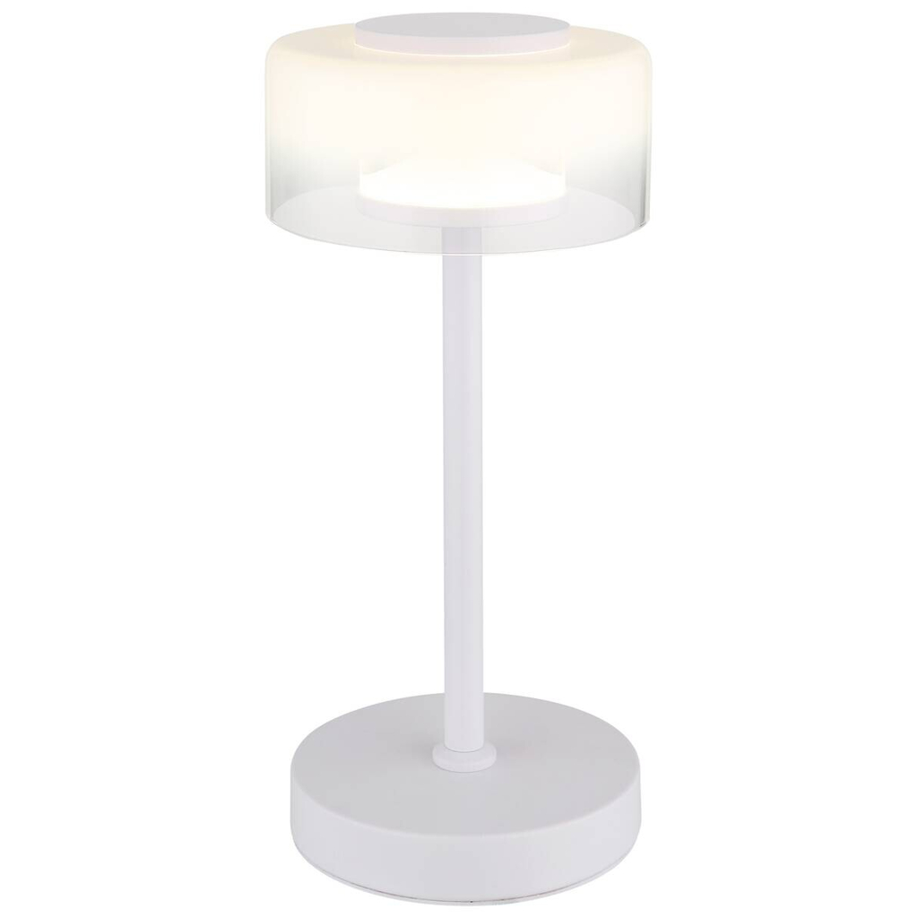 GLOBO Tischleuchte Opal weiß Metall Glas H/D: ca. 32,5x15 cm 1 Brennstellen