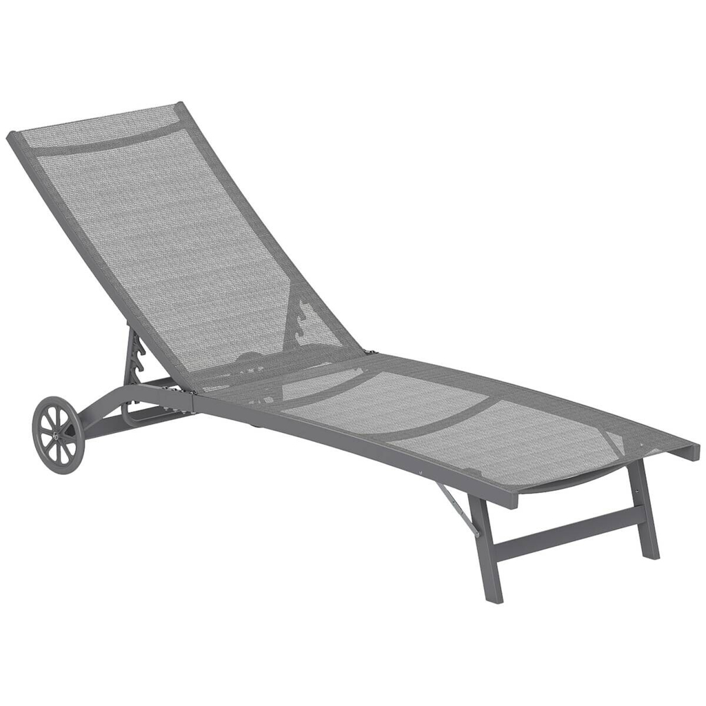 Outsunny Sonnenliege dunkelgrau Aluminium B/H/L: ca. 165x102x66 cm