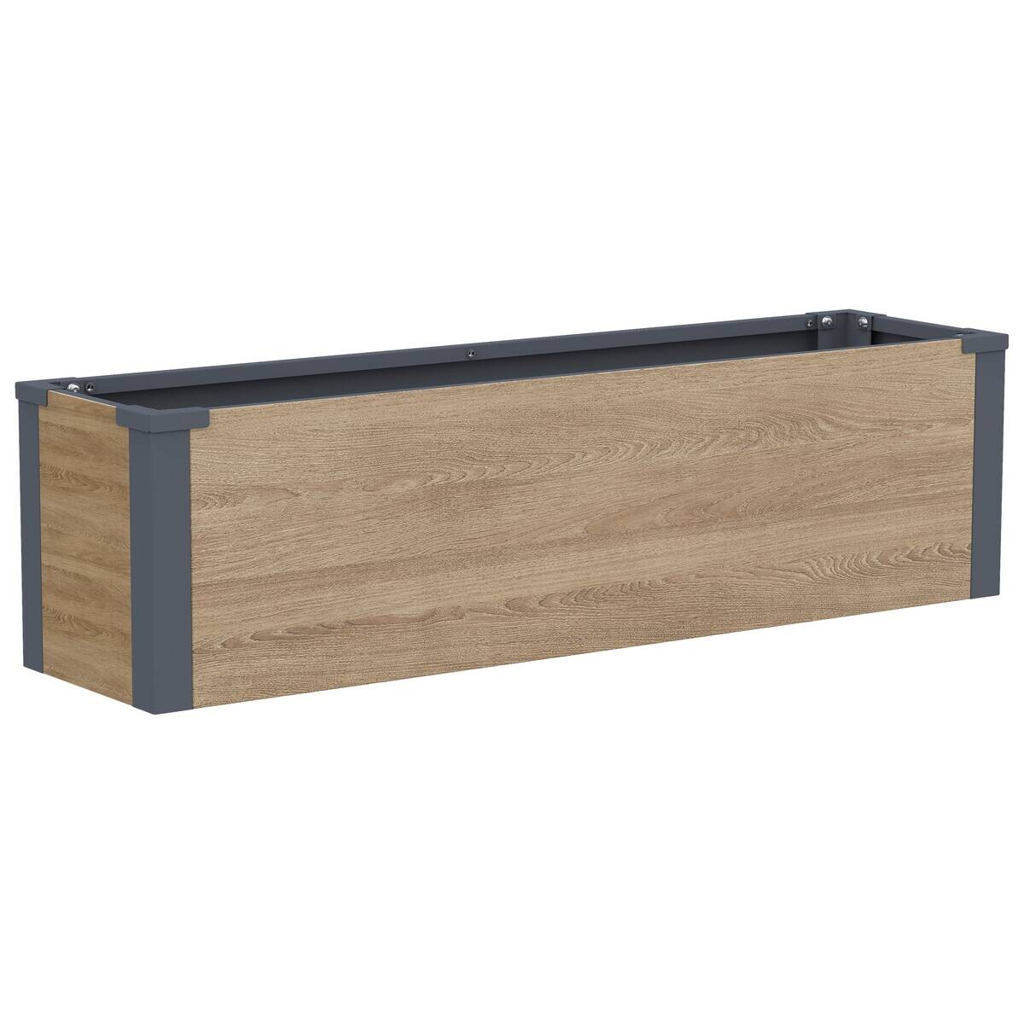 Westmann Pflanzkasten Talus Holzoptik Metall B/H/L: ca. 100x27x25 cm