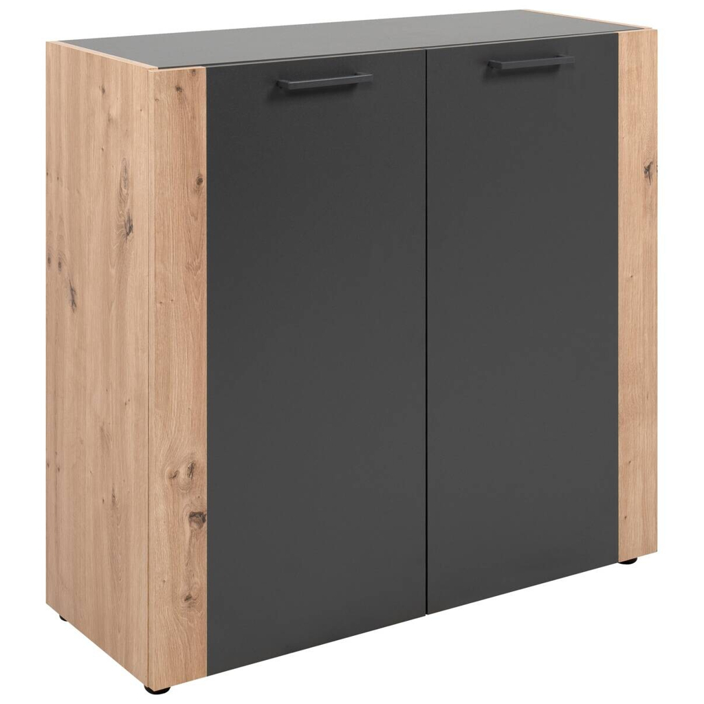 Kommode Cento anthrazit Eiche Artisan Oak Nachbildung B/H/T: ca. 89x83x35 cm