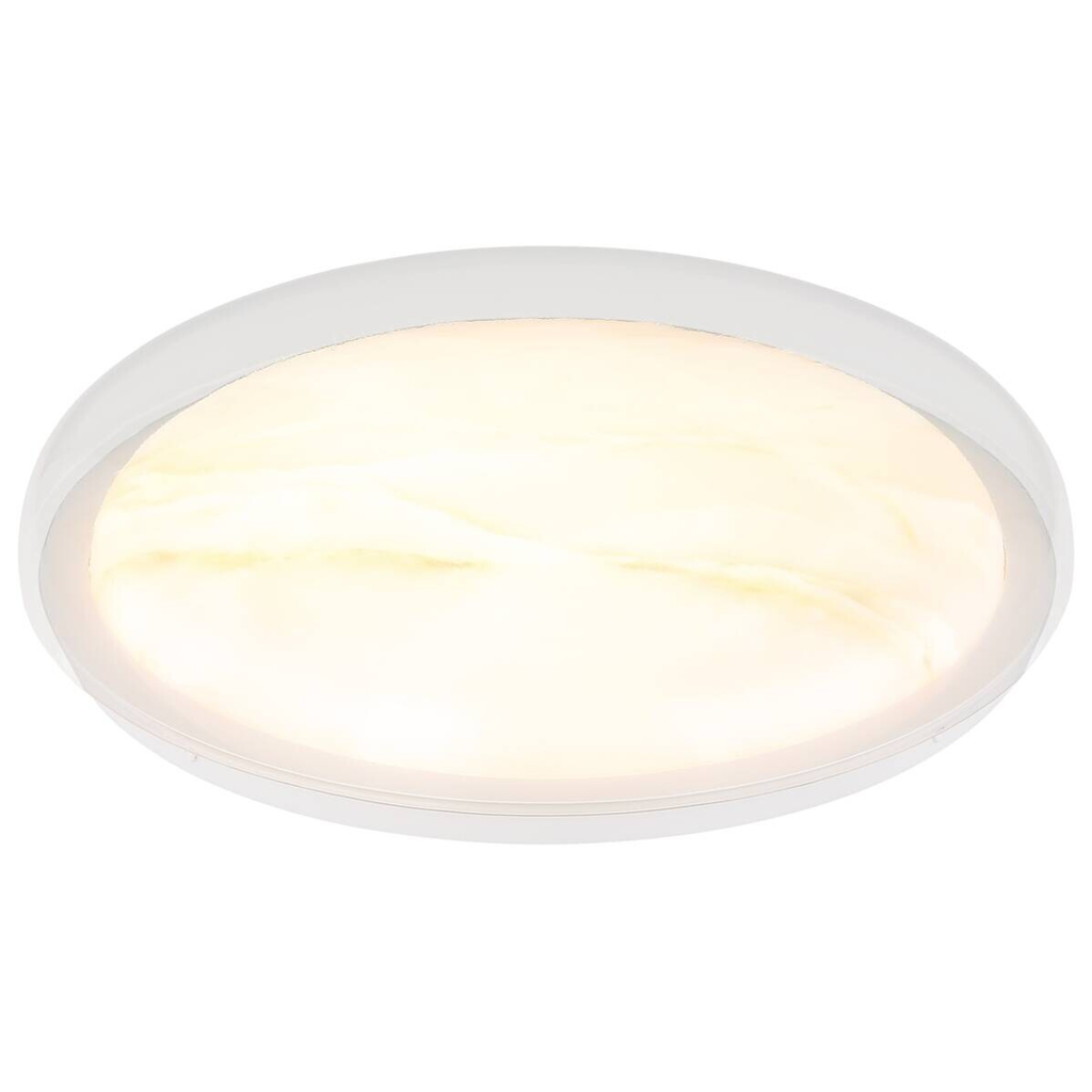 GLOBO LED-Deckenleuchte Marmoroptik weiß Metall Kunststoff H/D: ca. 8x38,5 cm 1 Brennstellen