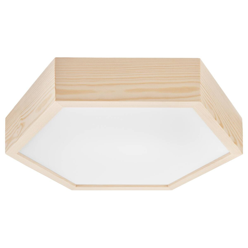 Lamkur Deckenleuchte kiefer Glas Holz B/H/L: ca. 44x12x44 cm 2 Brennstellen