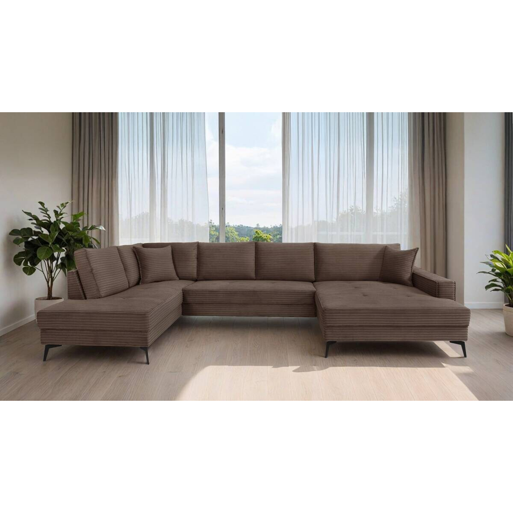 Wohnlandschaft Zero braun Microfaser B/H/T: ca. 362x86x195 cm