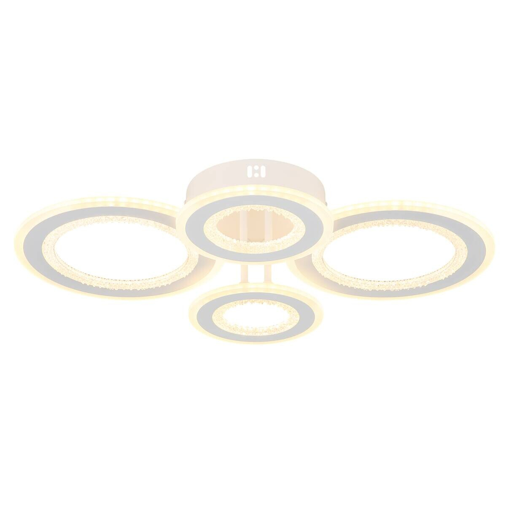 GLOBO LED-Deckenleuchte weiß klar Opal Kunststoff Metall B/H/L: ca. 42x12x59 cm 1 Brennstellen