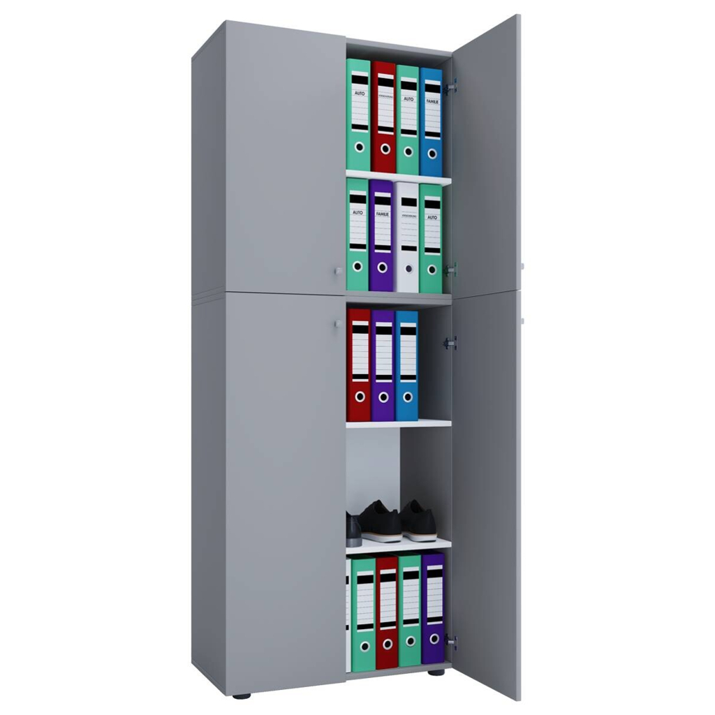 Büroschrank Lona XXL grau weiß B/H/T: ca. 70x183x39 cm