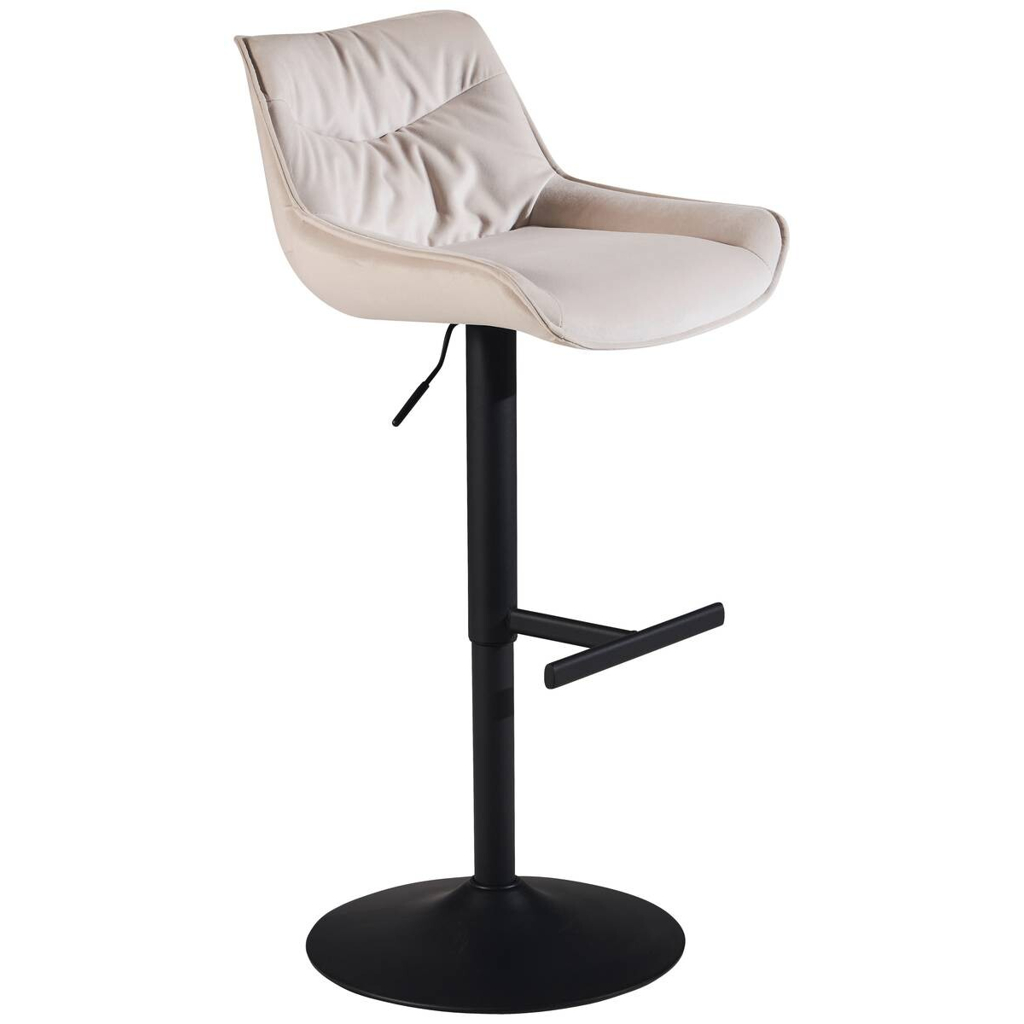 Barhocker beige Samt B/H/T: ca. 45x106x55 cm