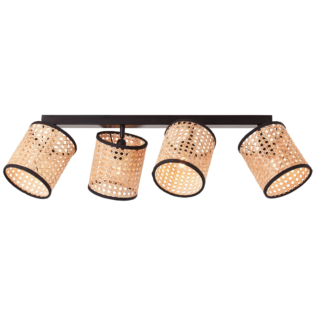 Brilliant Spot Wiley 99487/06 natur schwarz Metall Holz B/H/T: ca. 67x21x13 cm E14 4 Brennstellen