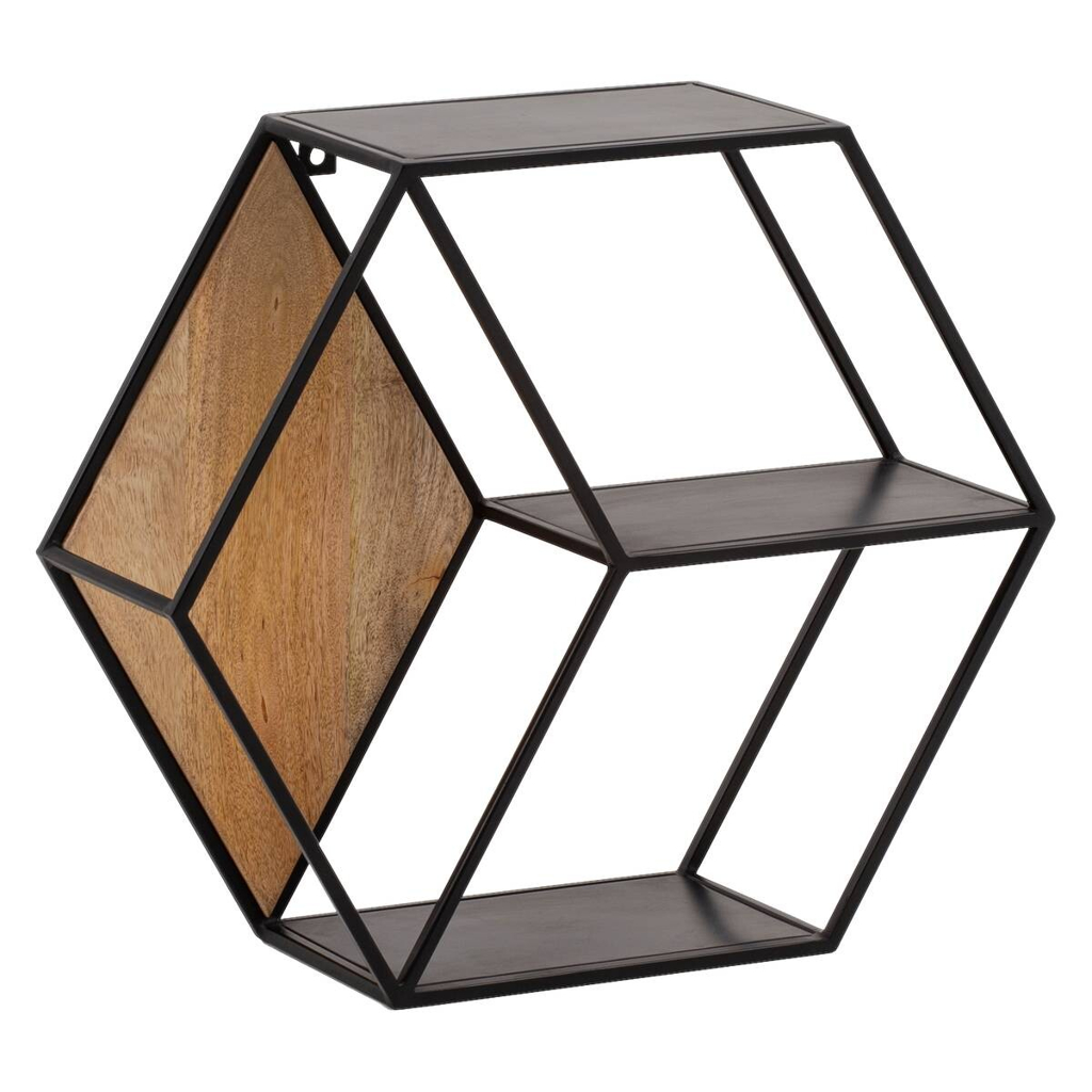 Wandregal schwarz B/H/T: ca. 60x52x20 cm