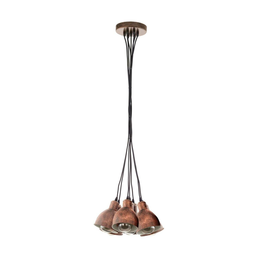 Eglo Pendelleuchte Priddy Kupfer Metall B/H/L: ca. 38,5x110x38,5 cm E27 7 Brennstellen