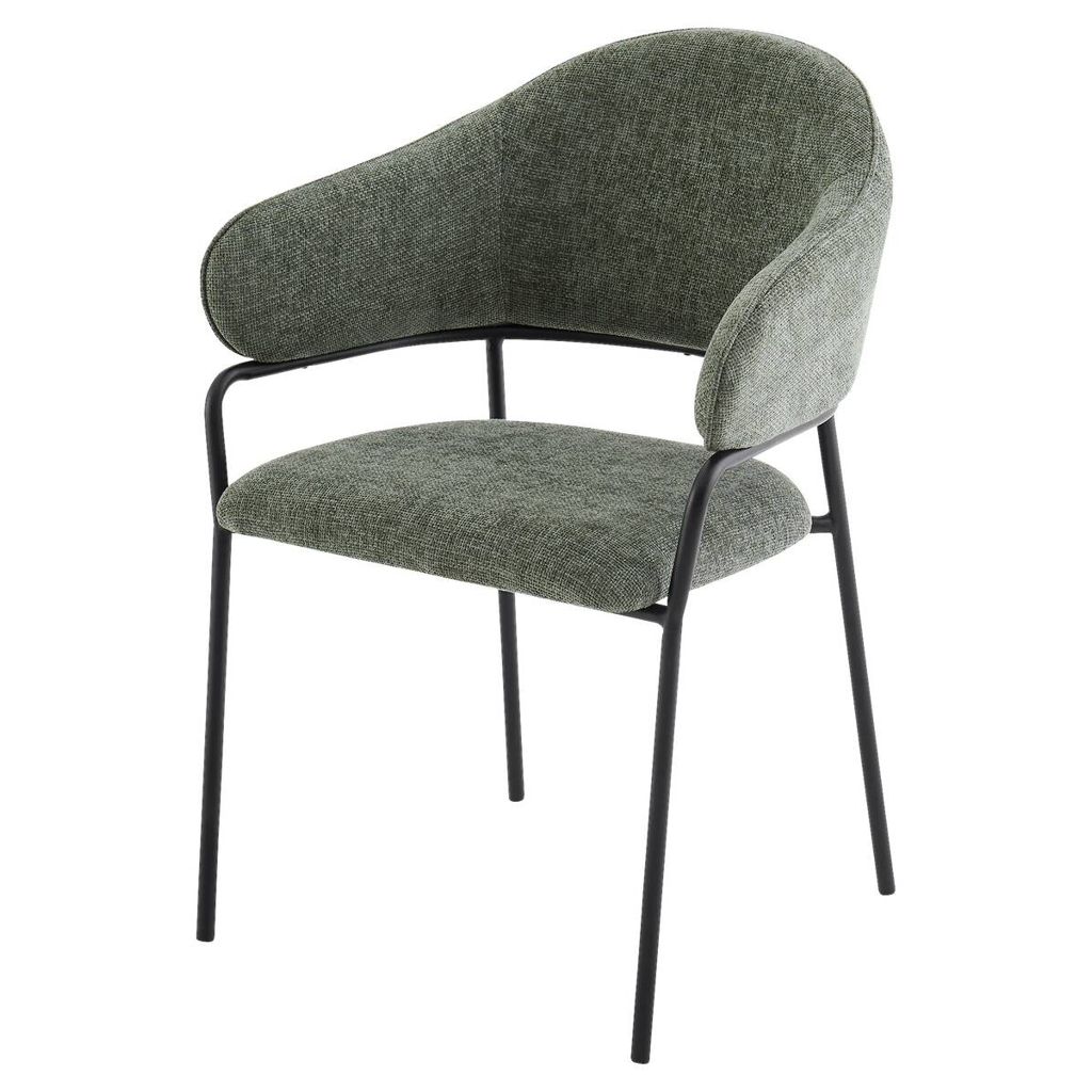 Stuhl CURVE, 2er-Set grün Stoff B/H/T: ca. 60x86x58 cm