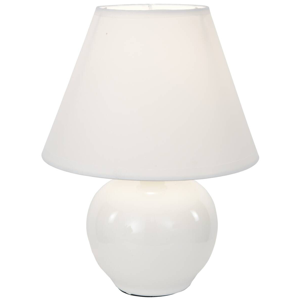 Nolo Tischleuchte Seline weiß Keramik Stoff H: ca. 24 cm E14 1 Brennstellen