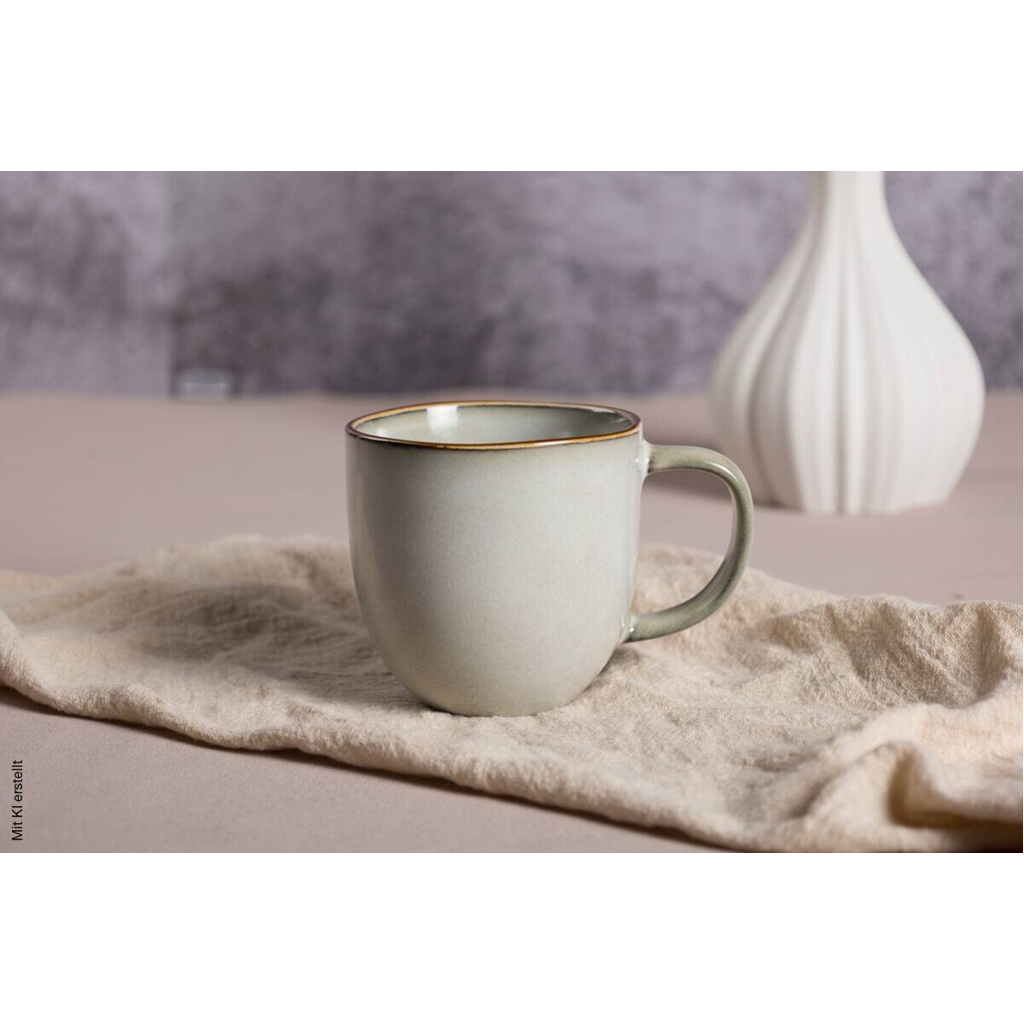Kaffeebecher beige Steinzeug