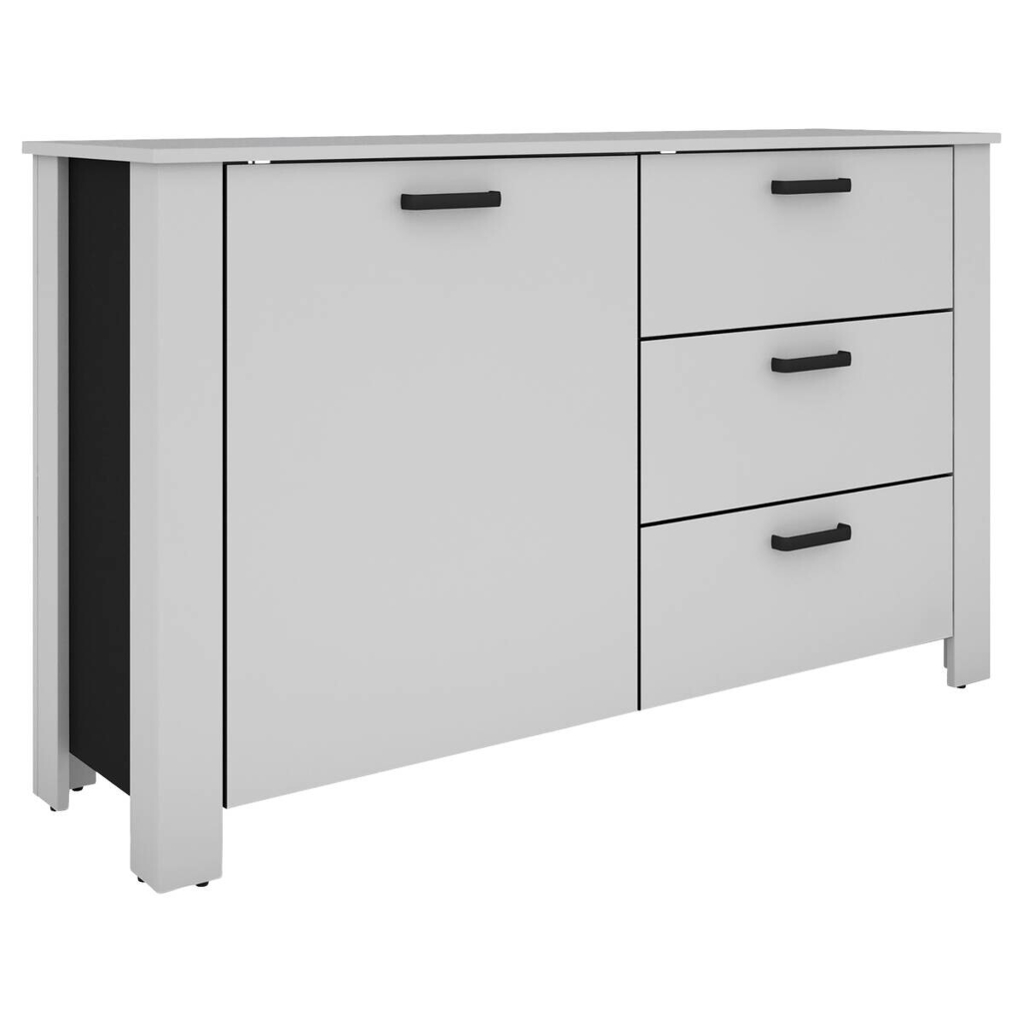 Sideboard FARO weiß schwarz B/H/T: ca. 140x84x40 cm