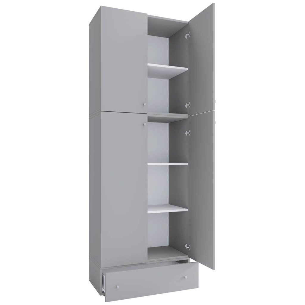 Kleiderschrank Lona grau B/H/T: ca. 70x200x39 cm