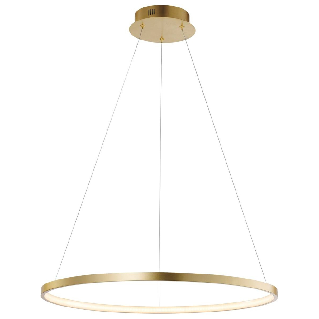 Just Light LED-Pendelleuchte CIRCLE 11524-12 weiß gold Kunststoff Metall H/D: ca. 120x60 cm 1 Brennstellen