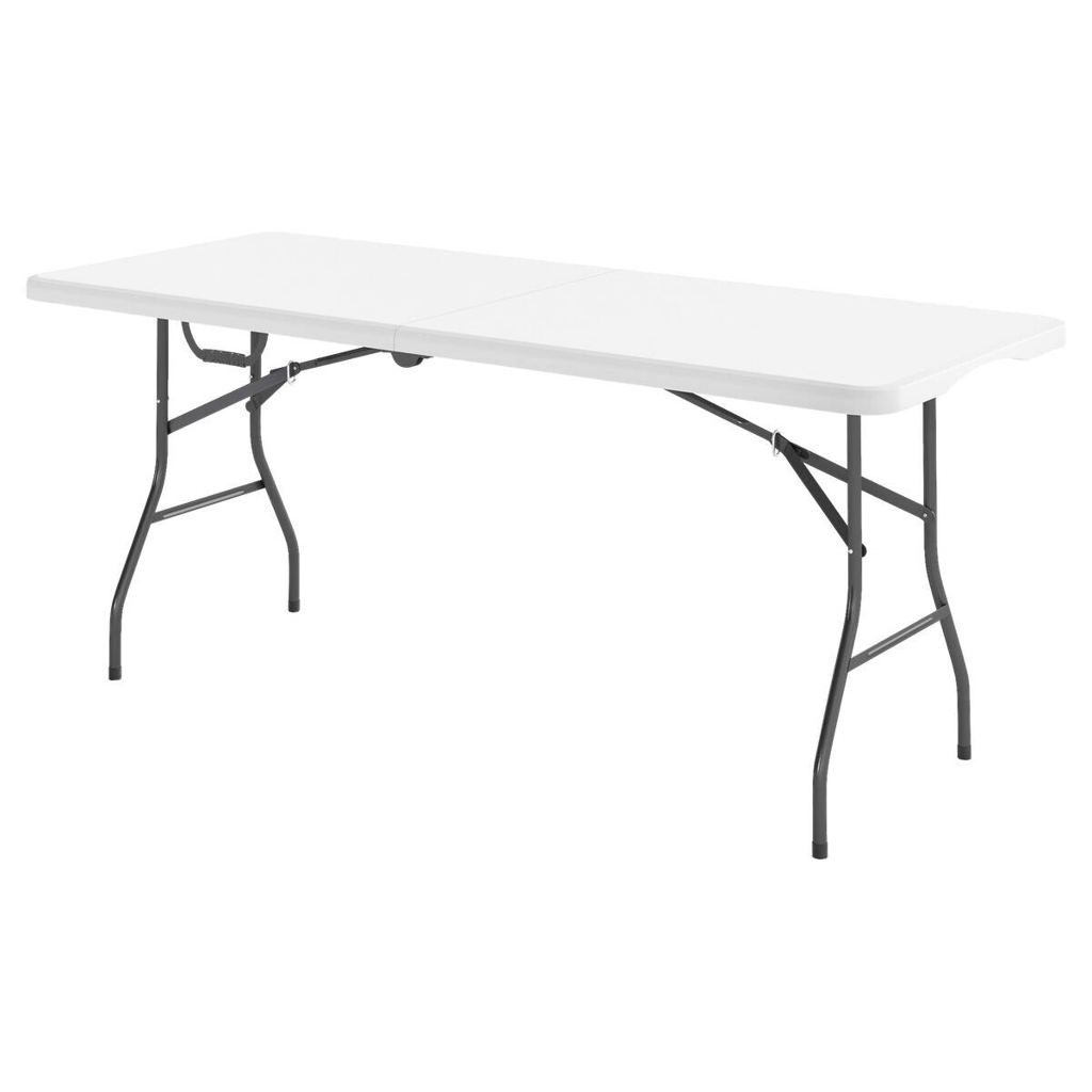 Outsunny Campingtisch weiß Metall B/H/L: ca. 74x74x180 cm