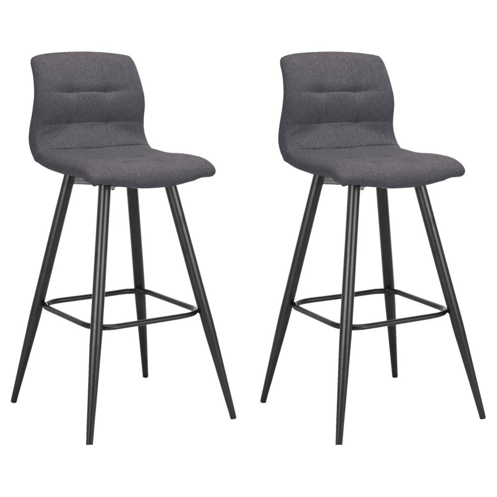 Barhocker SIMONE  2er-Set anthrazit Webstoff B/H/T: ca. 42x103x51 cm