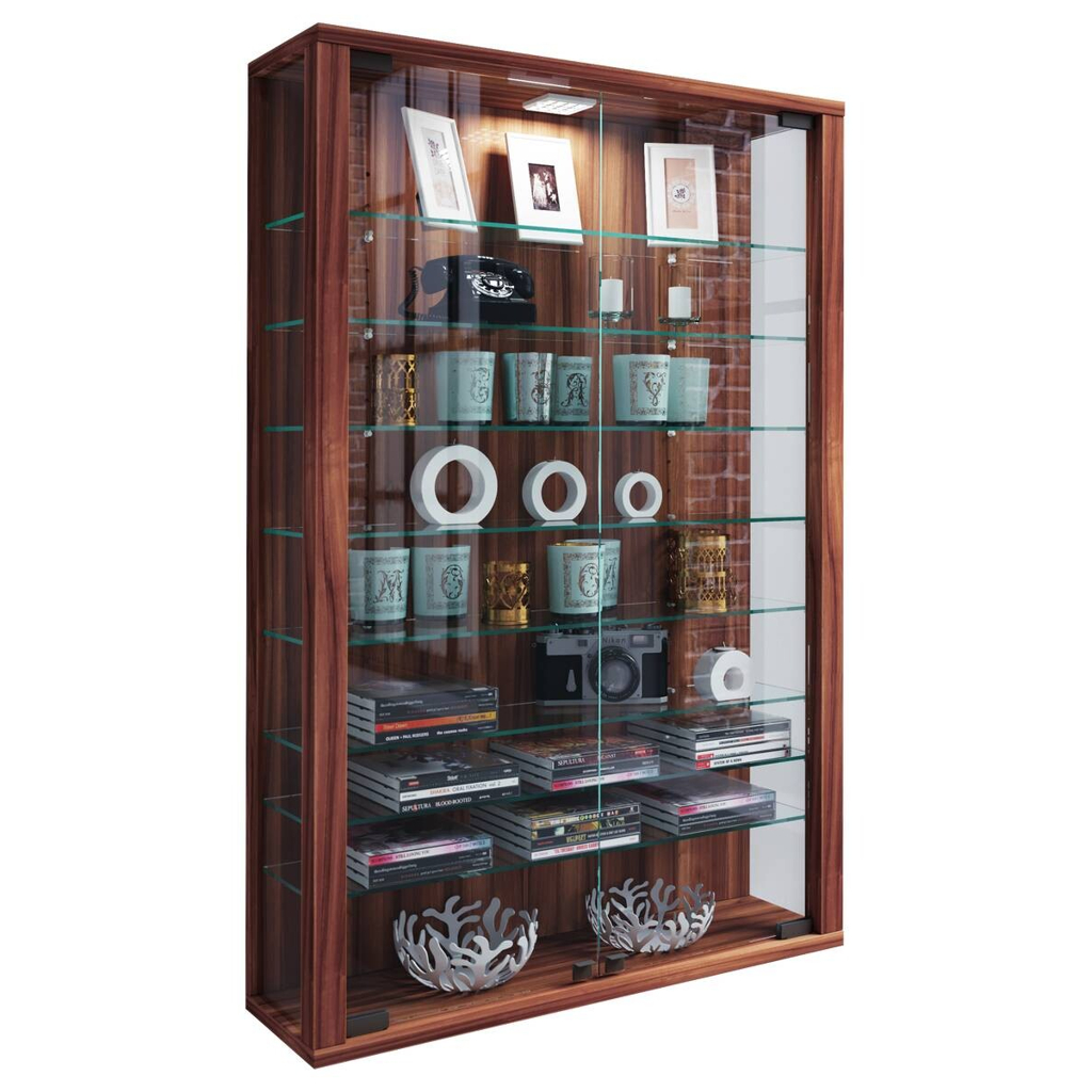 Vitrine Vitrosa Mini nussbaum Nachbildung Holzwerkstoff Glas B/H/T: ca. 59x90x18 cm