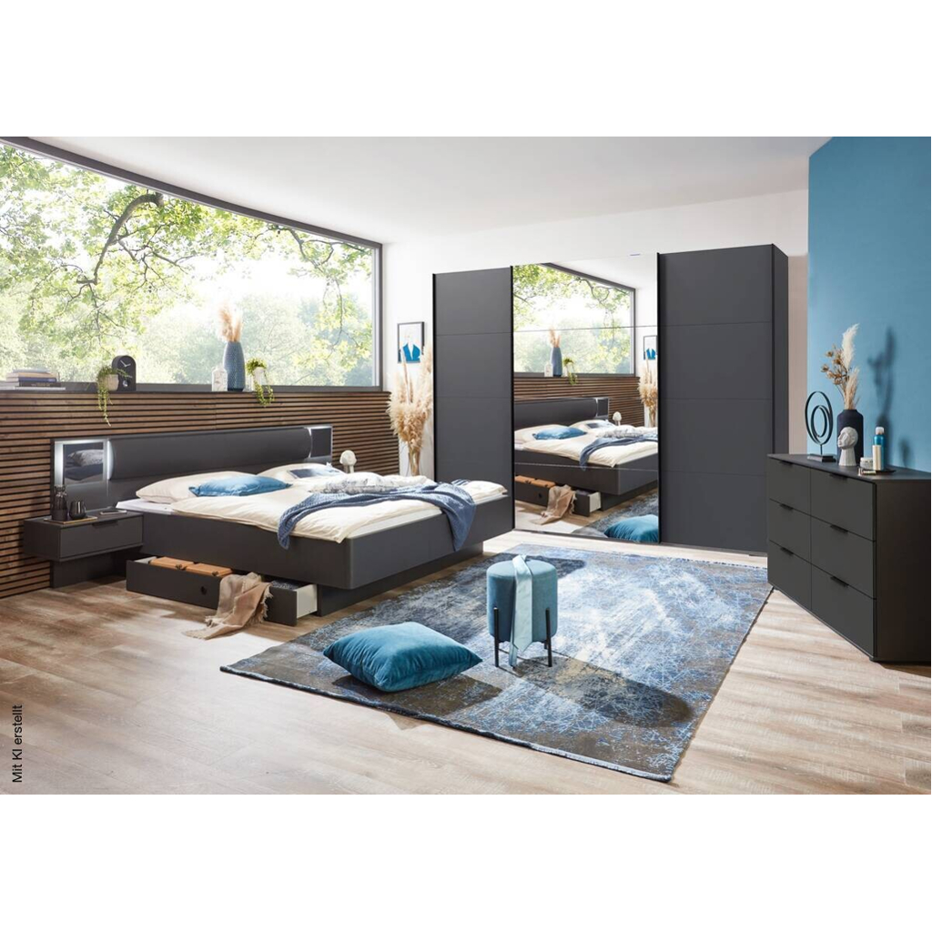 Bettanlage Barcelona Graphit Liegefläche B/L: ca. 180x200 cm
