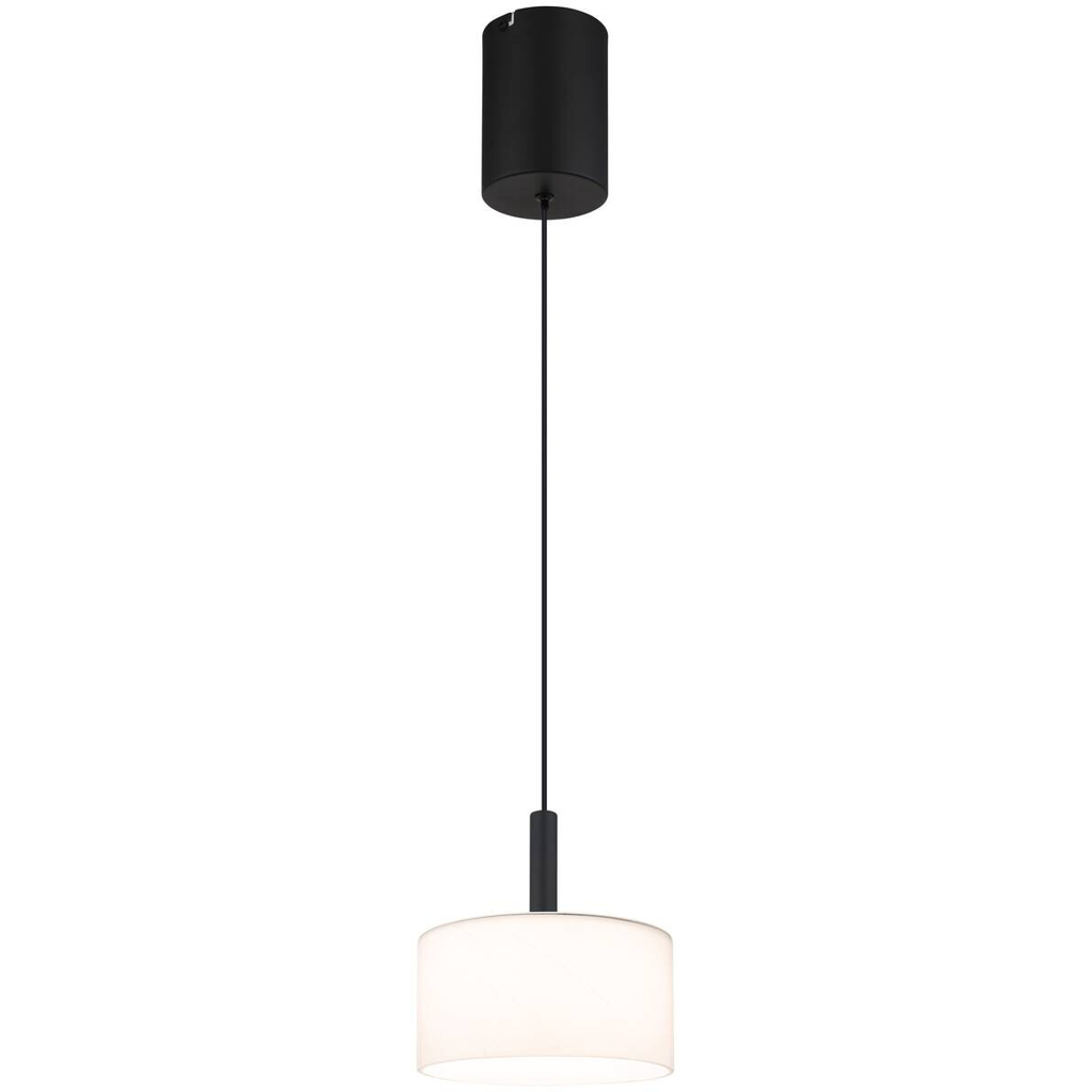GLOBO Pendelleuchte Opal mattschwarz Metall Glas H/D: ca. 150x20 cm 1 Brennstellen