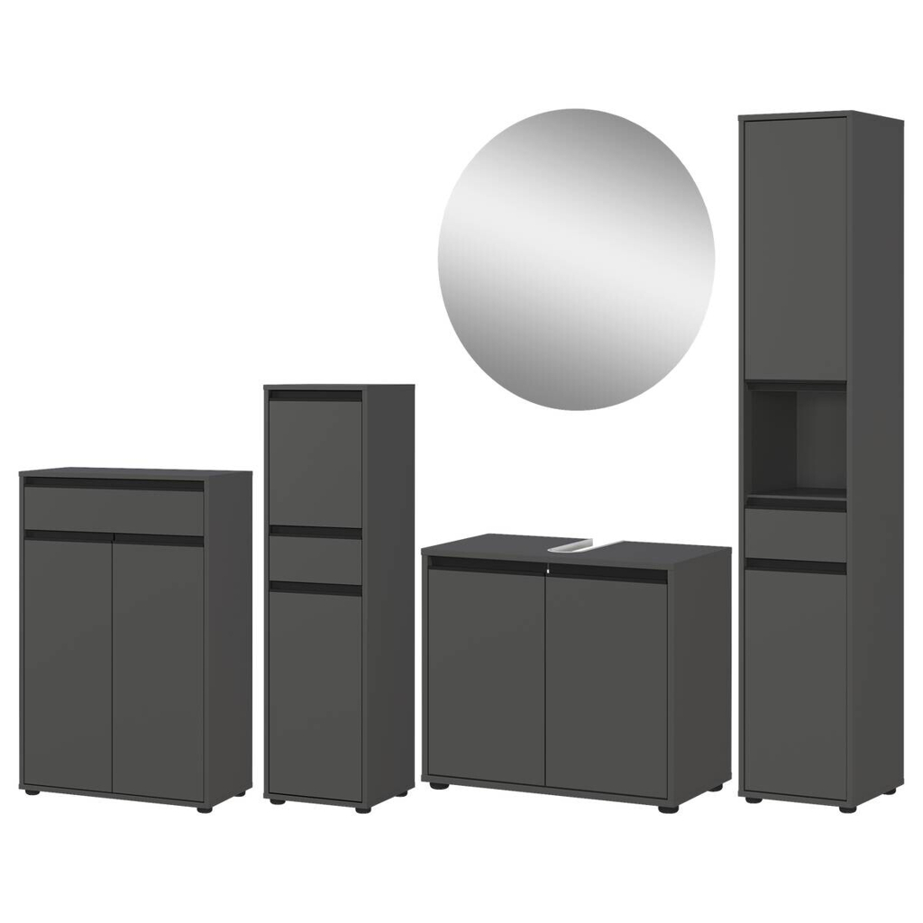 Badezimmer-Set 9933-547 Graphit B/H/T: ca. 249x190x34 cm