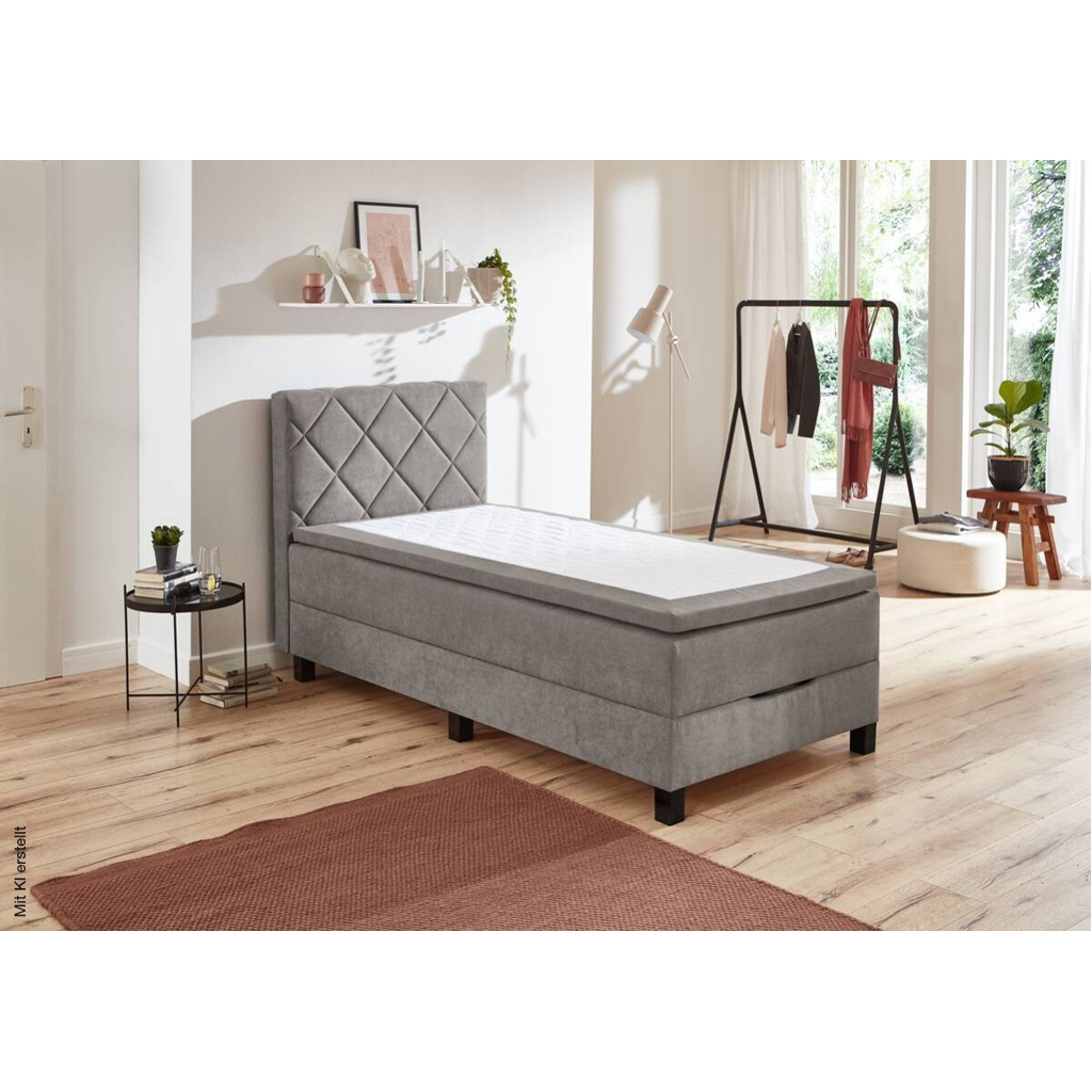Boxspringbett Jeff silber Liegefläche B/L: ca. 120x200 cm