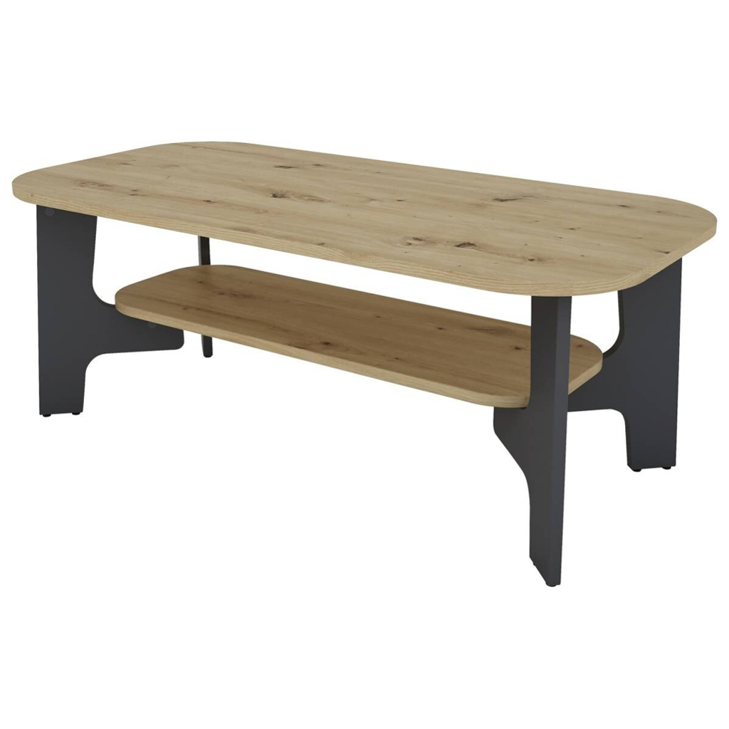 Couchtisch JONNY Eiche Nachbildung anthrazit B/H/T: ca. 110x42,5x55 cm