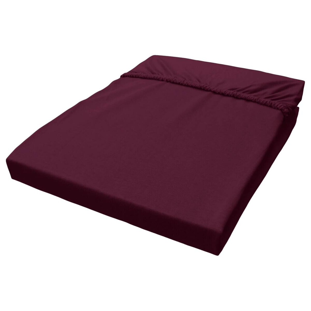 Jersey Spannbetttuch aubergine Baumwolle B/H/L: ca. 100x28x200 cm
