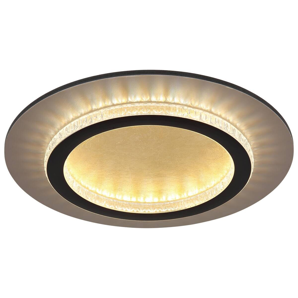 GLOBO LED-Deckenleuchte gold klar mattschwarz Kunststoff Metall H/D: ca. 5,5x35 cm 1 Brennstellen