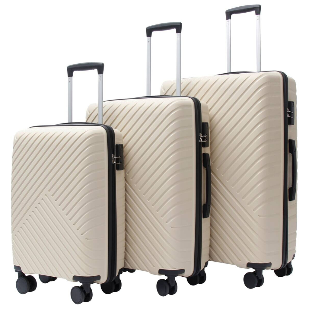 Koffer beige Kunststoff B/H/L: ca. 30x53x77 cm