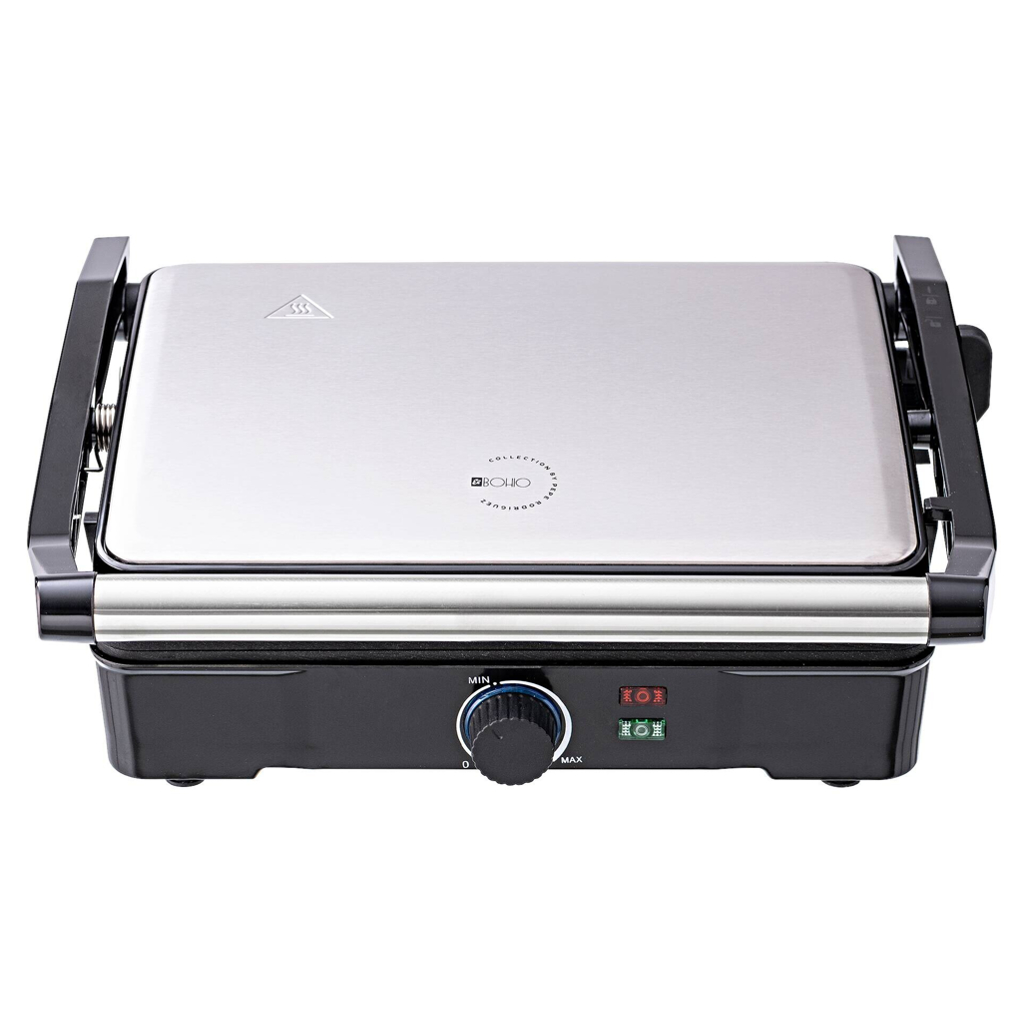 BERGNER Kontaktgrill silber B/H/L: ca. 15x37x38 cm