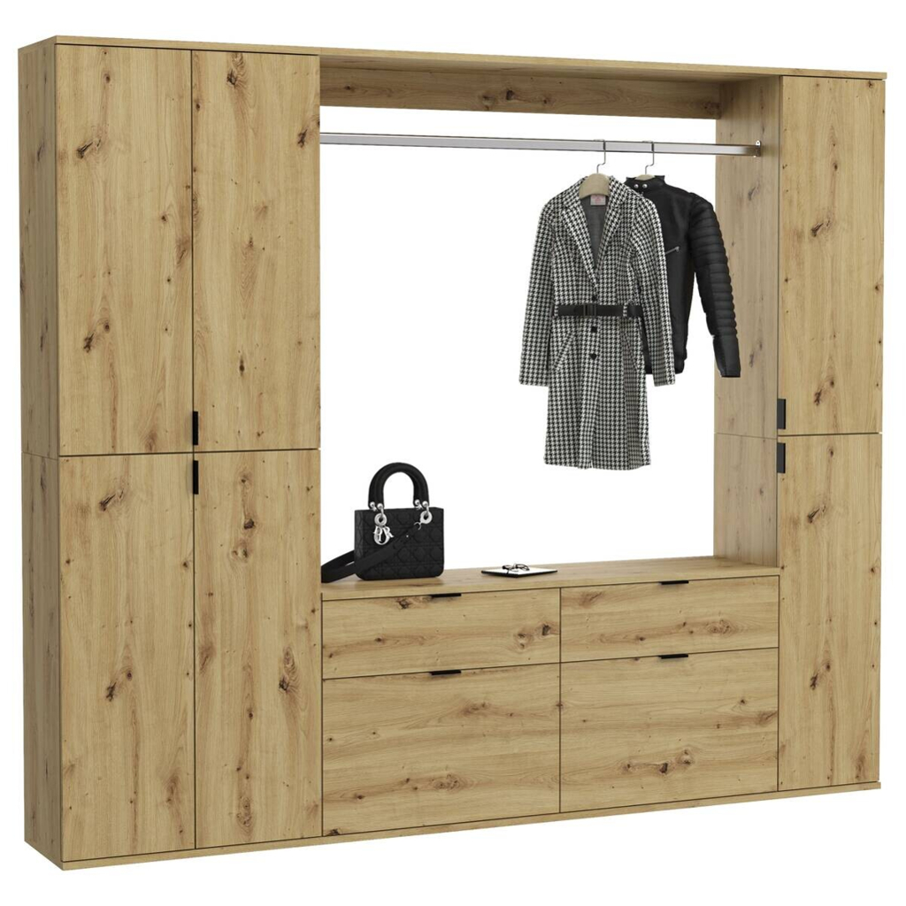 Garderobe PROJEKT Eiche Artisan Nachbildung B/H/T: ca. 212x193x34 cm