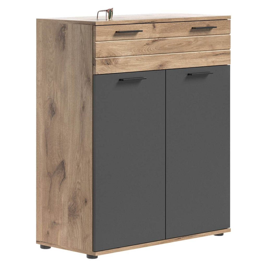 Schuhkommode Mason Nox Oak Nachbildung dunkelgrau B/H/T: ca. 90x104x37 cm