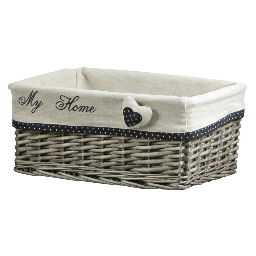 POCOline Aufbewahrungskorb dunkelgrau Weide B/H/L: ca. 30x17x42 cm