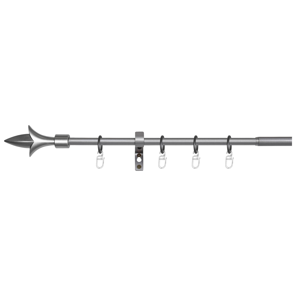 Gardinenstange silber Aluminium ausziehbar von ca. 130 bis 240 cm 1.0 Läufe