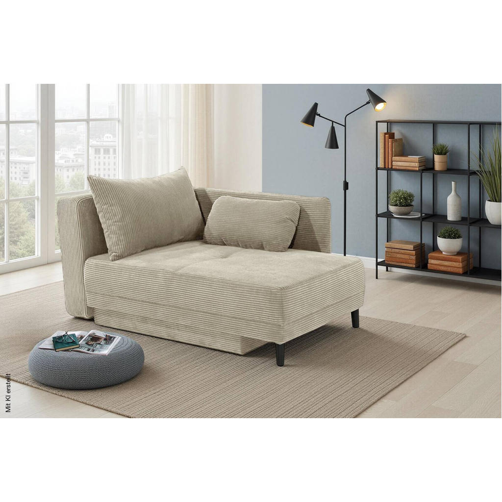 Recamiere Greige Microfaser B/H/T: ca. 155x81x73 cm