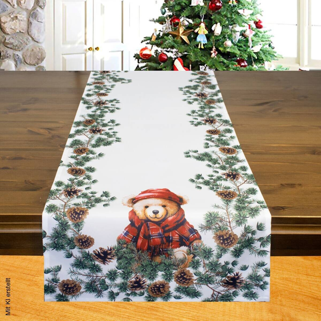 Tischläufer weiß Polyester B/L: ca. 40x100 cm