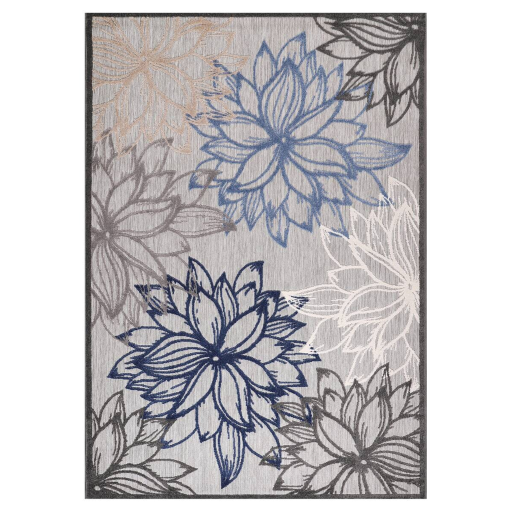 Sanat Outdoorteppich FLORAL grau B/L: ca. 80x150 cm
