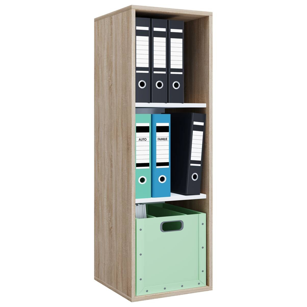 Regal Lona I Eiche Sonoma Nachbildung weiß B/H/T: ca. 35x110x37 cm