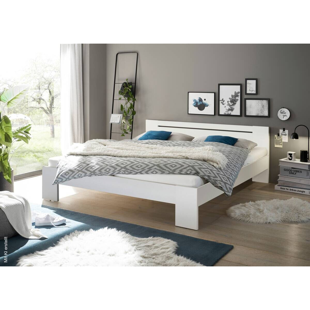 Futonbett Cannes weiß Liegefläche B/L: ca. 180x200 cm