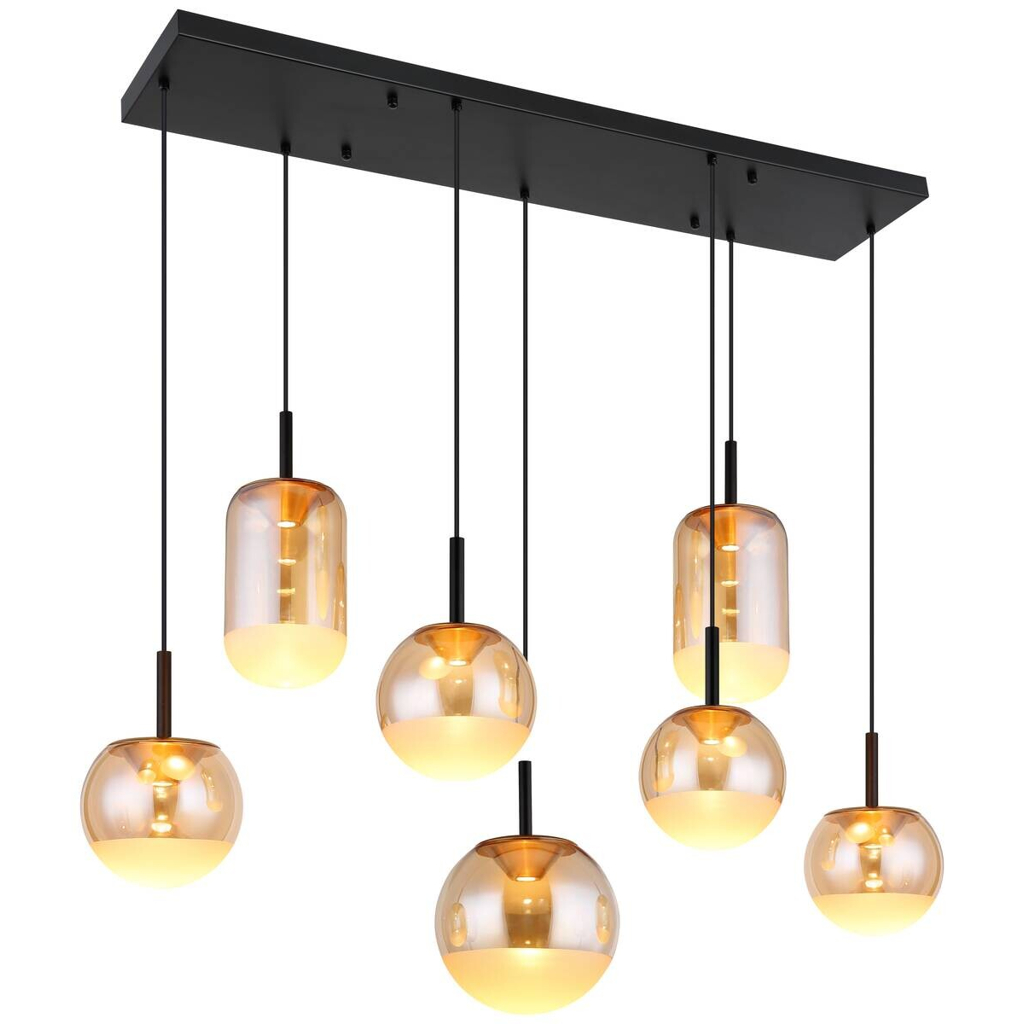 GLOBO LED-Hängeleuchte messing schwarz Aluminium Metall B/H/L: ca. 41x130x136 cm 1.0 Brennstellen