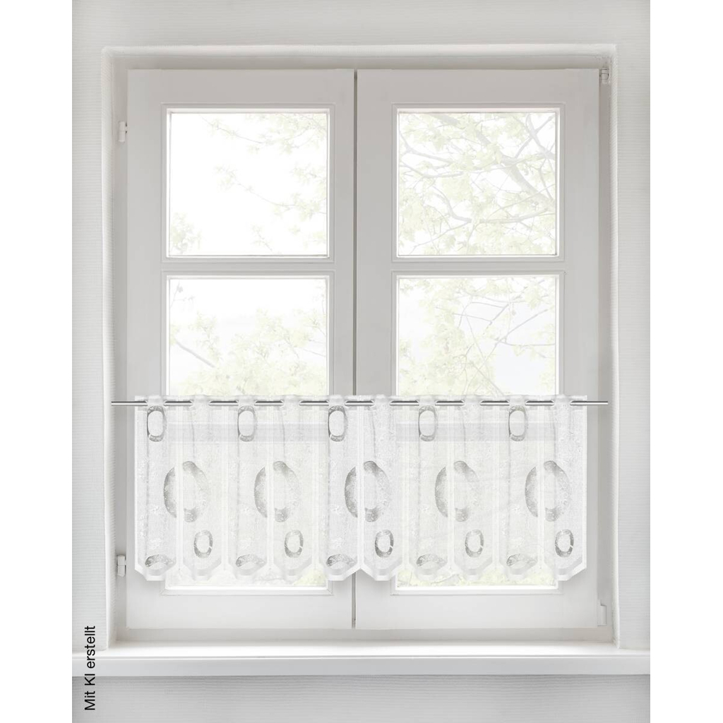 POCOline Scheibengardine Kreis grau B/L: ca. 150x45 cm