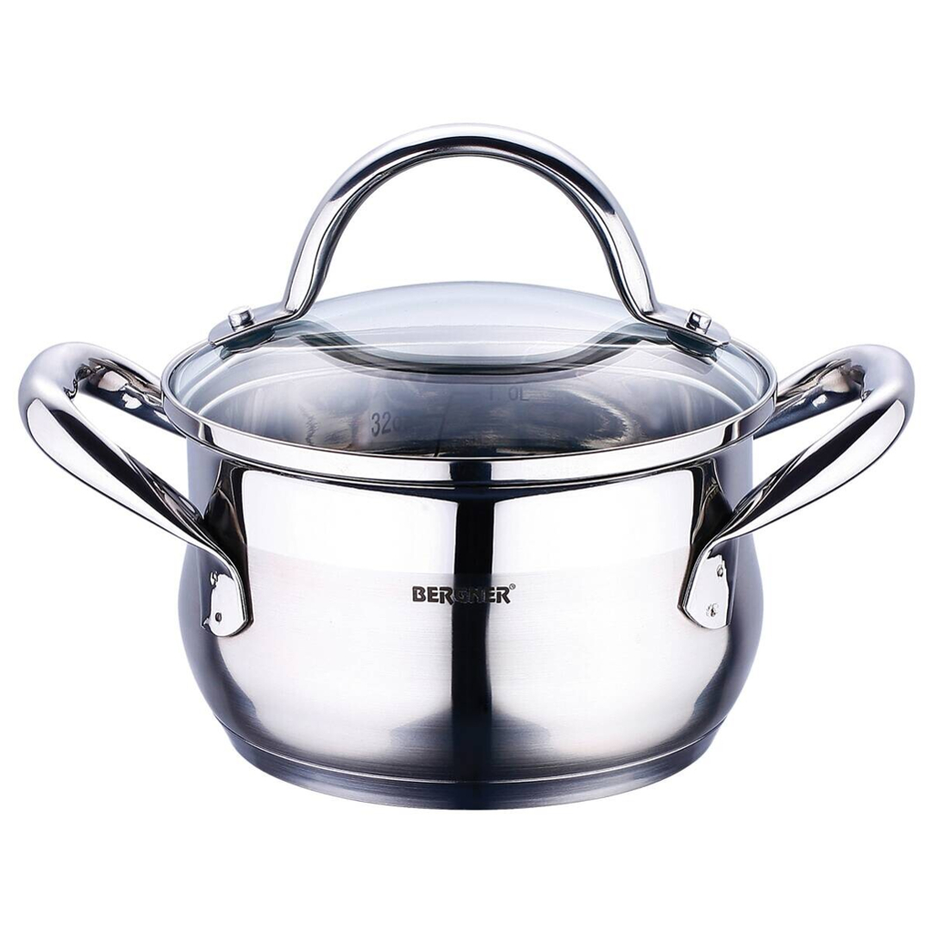 BERGNER Kasserolle GOURMET silber Edelstahl B/H/L: ca. 17,6x11,7x25,3 cm
