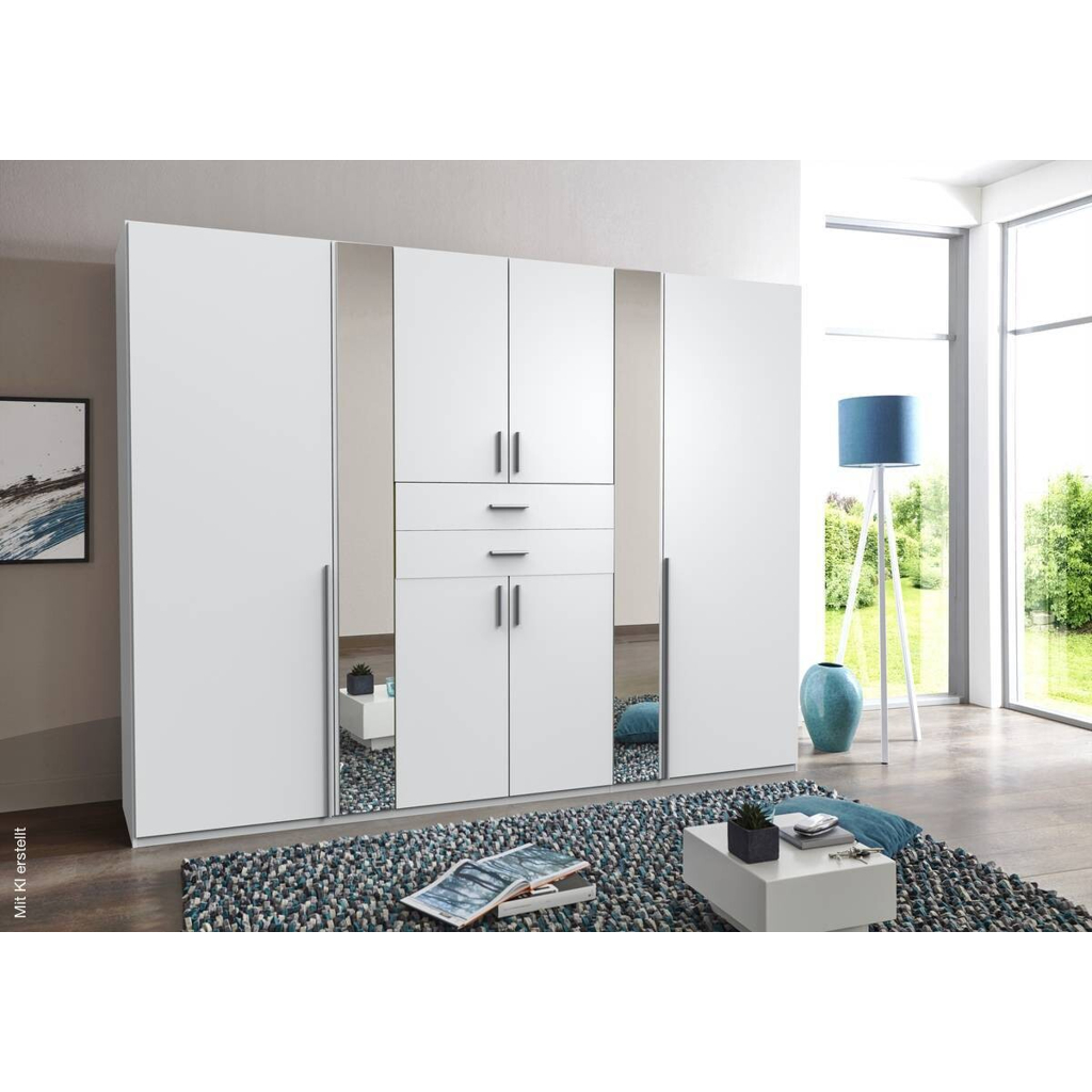 Kleiderschrank Vanea weiß B/H/T: ca. 270x210x58 cm