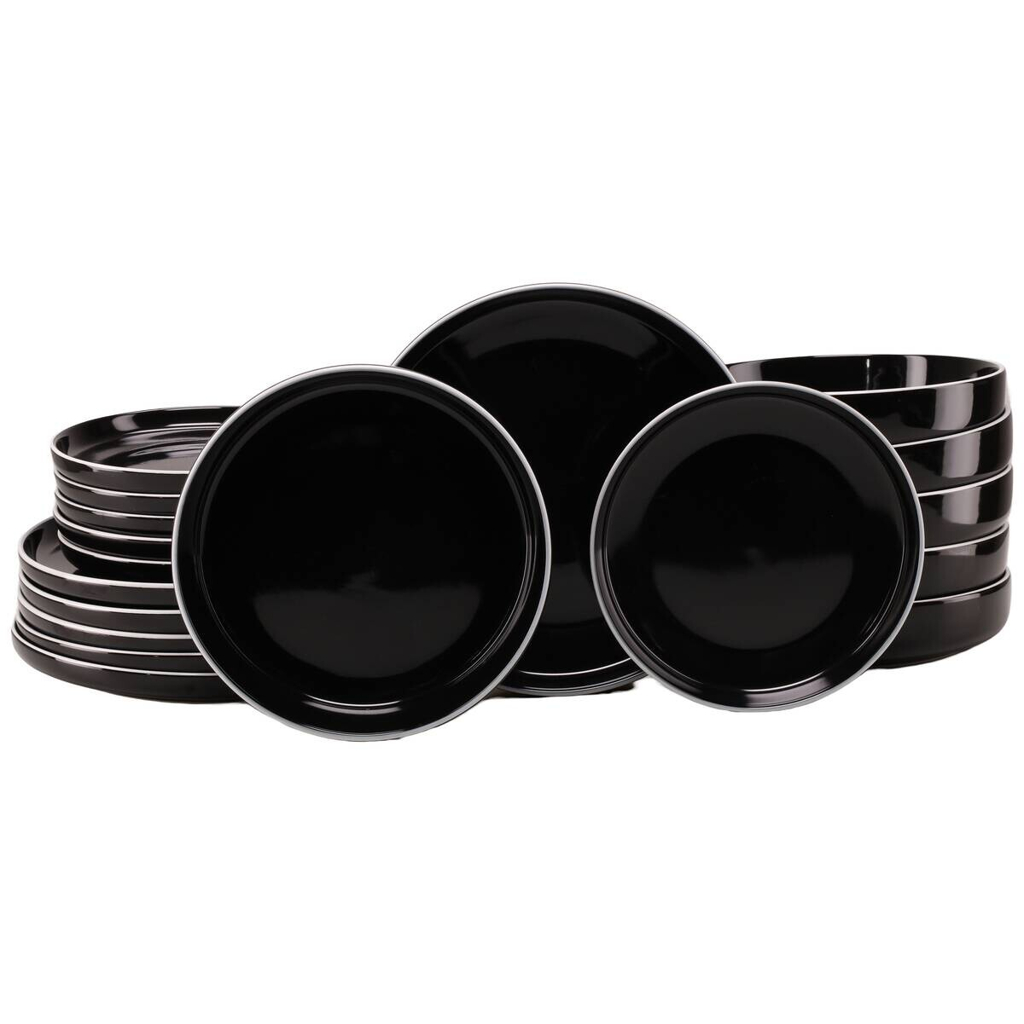 CreaTable Tafelservice Nordic Gourmet schwarz Steinzeug 18 tlg.