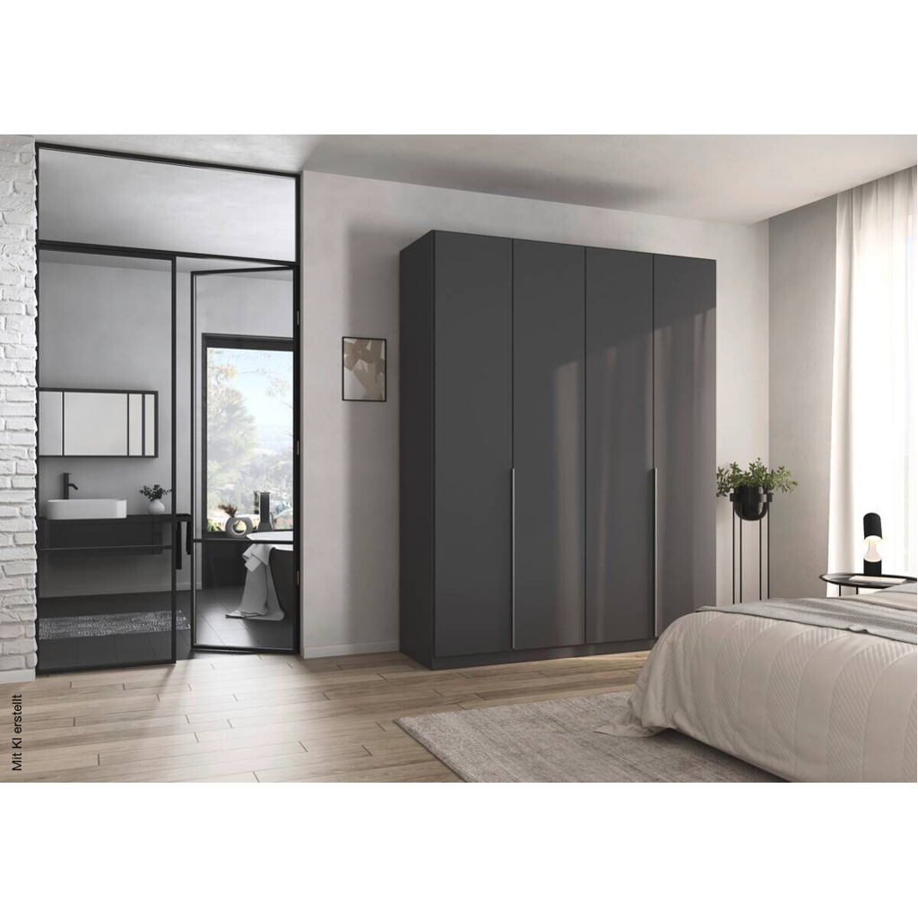 Kleiderschrank Alabama grau B/H/T: ca. 181x229x54 cm