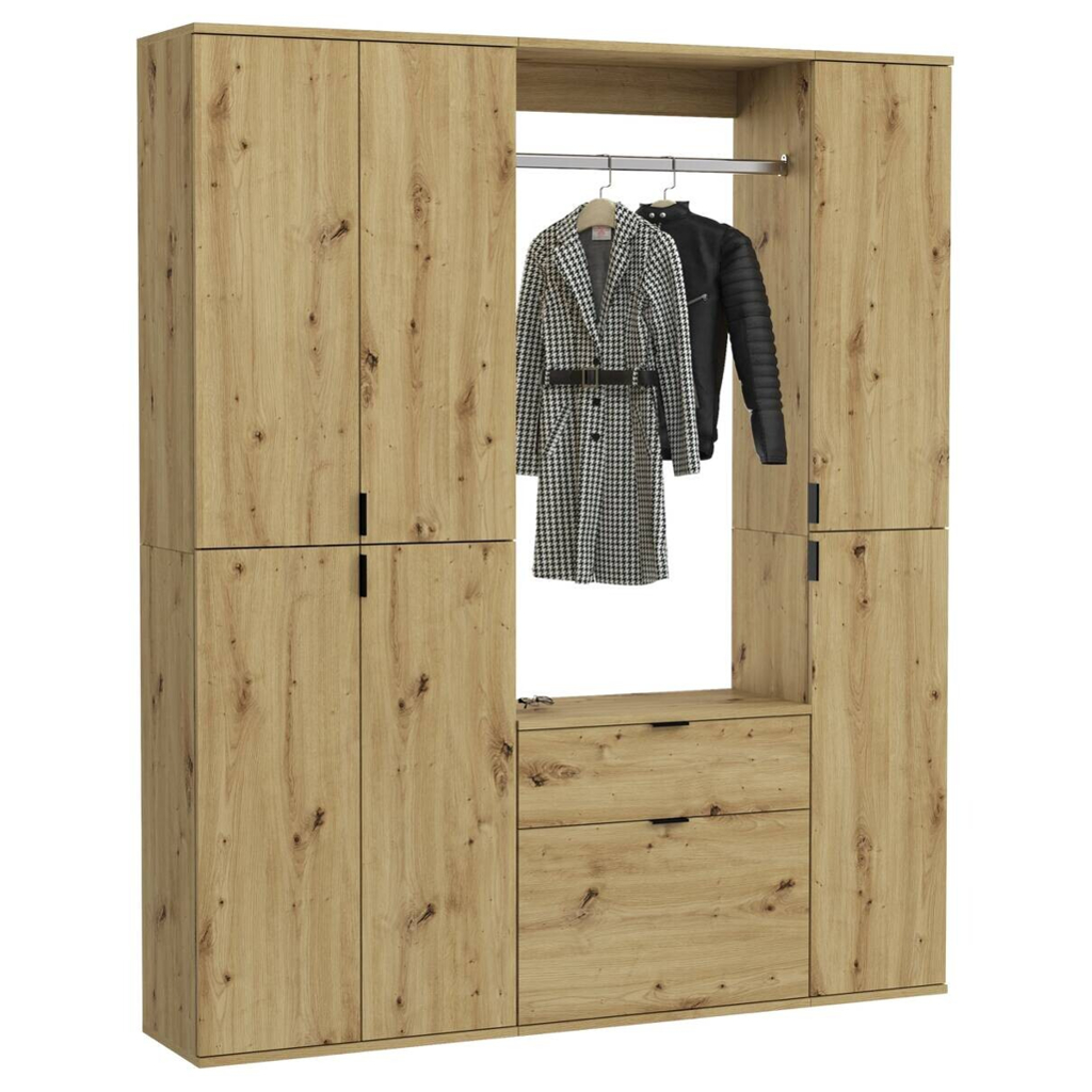 Garderobe PROJEKT Eiche Artisan Nachbildung B/H/T: ca. 152x193x34 cm