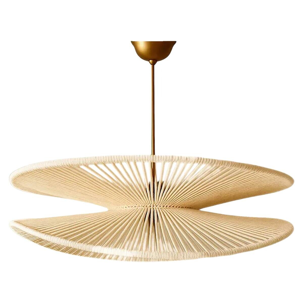 Opviq Pendelleuchte gold ecru Kunststoff B/T/L: ca. 50x50x50 cm E27 1 Brennstellen
