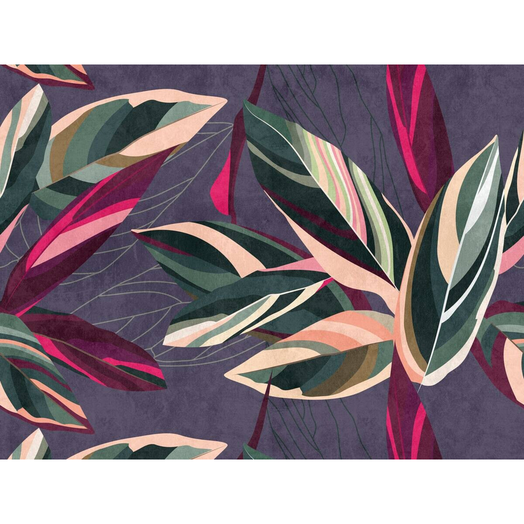 Livingwalls Fototapete Floral lila pink grün B/L: ca. 280x371 cm