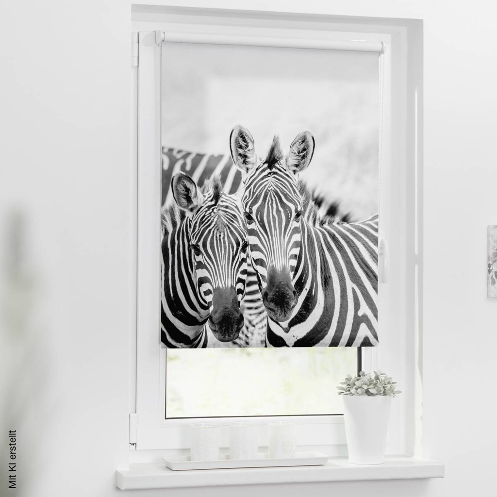 LICHTBLICK Rollo Zebra schwarz B/L: ca. 120x150 cm